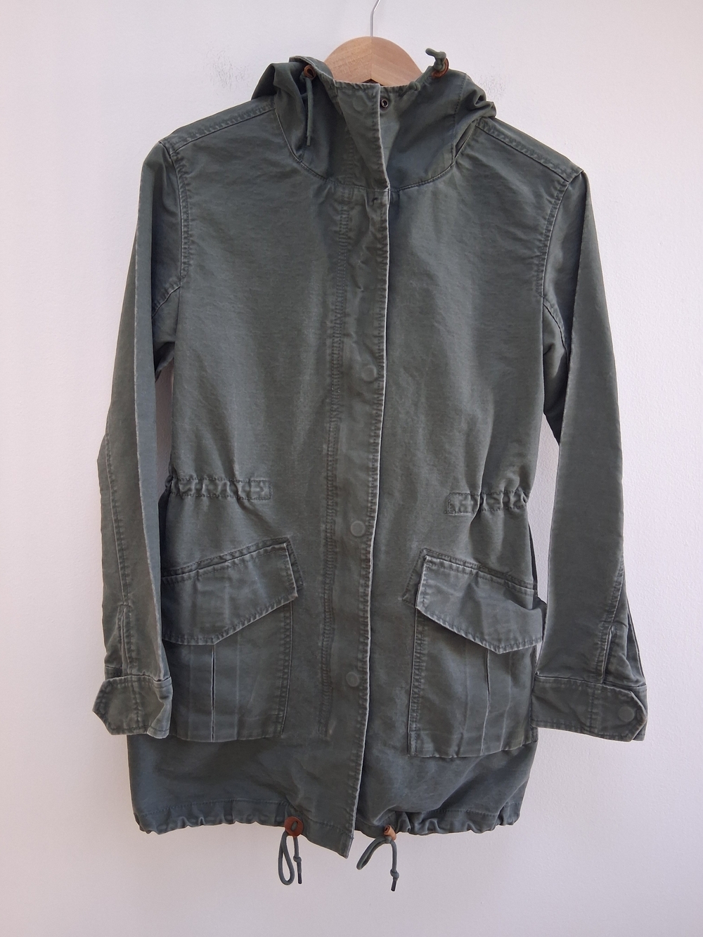 Abercrombie & Fitch Women's Olive Utility Parka Hooded Jacket Size XS Y2K